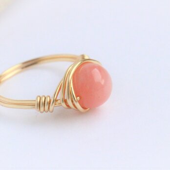 ピンク オパール　Wire　Ringの画像