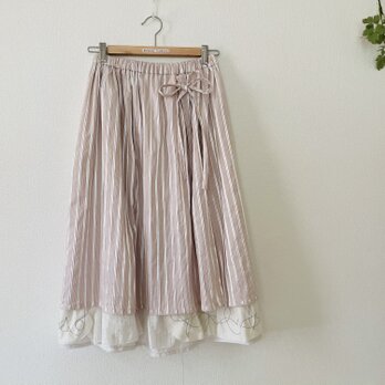 淡いモスピンク　二枚重ねスカートの画像