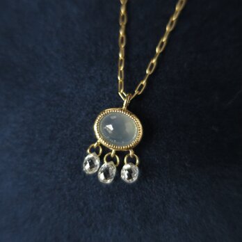 Ｋ18 翡翠・ Briolette cut Diamonds  Necklaceの画像