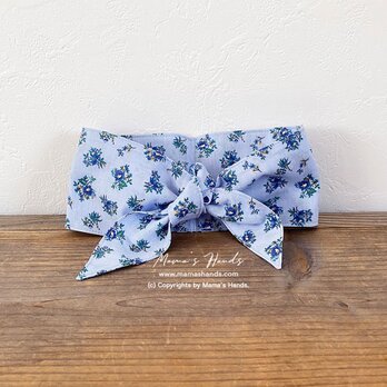おしゃれな 青花柄 水色 綿100%  夏 保冷剤 冬 カイロ ネッククーラー スカーフの画像
