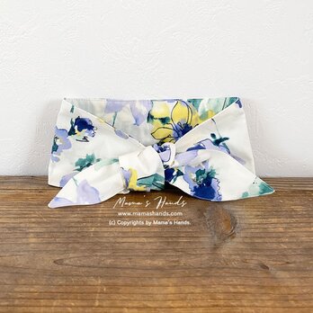 おしゃれな 水彩画風 花柄 綿100%  夏 保冷剤 冬 カイロ ネッククーラー スカーフの画像