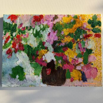 原画「花瓶の花」F4・油彩画の画像