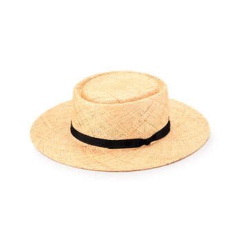 Hanna ハンナ バオ草 ポークパイ型 カンカン帽 57.5cm  [UK-H115-NA]の画像