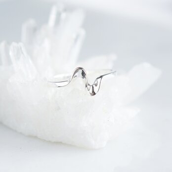 【Sterling silver 925】Adjustable Curvy Open Ringの画像
