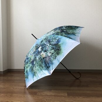 ターコイズボタニカル雨傘の画像