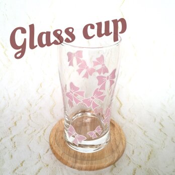 リボン　グラスコップ　グラス　の画像