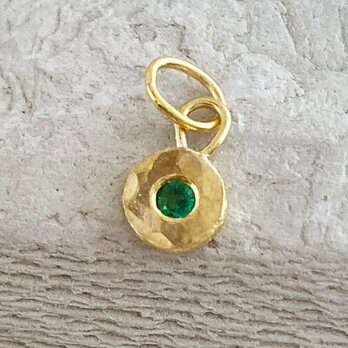 24純金◇エメラルド◇ペンダントトップ K24 Emerald Pendant Topの画像