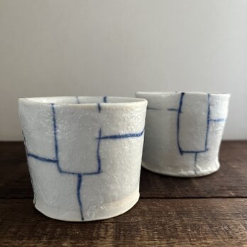 白磁蕎麦猪口「GOSU  lines」(フリーカップ) tururi pattern  No.3の画像