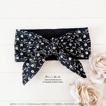 ⭐6点売れました⭐ おしゃれな 刺繍 黒 ブラック 小花 綿100%  夏 保冷剤 冬 カイロ ネッククーラー スカーフの画像