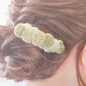 Hair accessory　バレッタ　ビーズ刺繍　（K1039)の画像