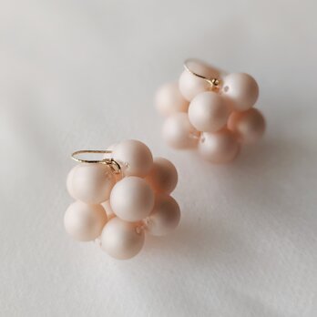 14kgf pink silk-pearl balloon * puku-puku *パールピアスorイヤリングの画像