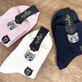 毛並みまで感じる猫靴下　ヒメ HIME 新作☆の画像