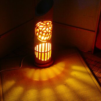 竹ランプ　〜〜鞠　格子〜〜　竹灯籠　竹灯り　癒しの画像