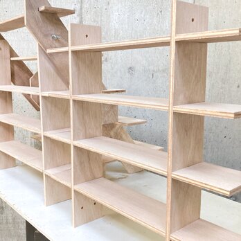 ラック4段/50幅/10差〈安価材〉【什器】組立式 イベント什器 コレクションラック 折りたたみの画像