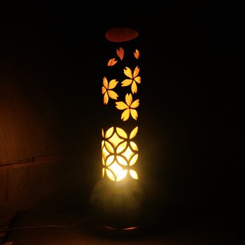 竹ランプ　〜〜桜舞う〜〜　竹灯籠　竹灯り　癒し　幻想の灯りの画像