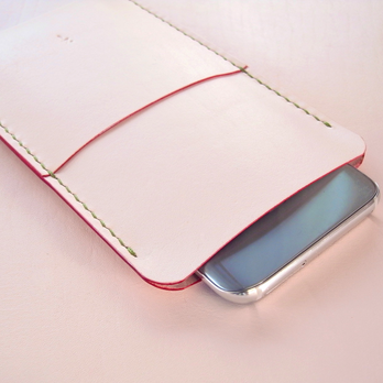 全機種対応スマホケース【spot/すぽっと】革 花いろ 桜色 春色 ベージュピンク 手縫い iPhone16 Pixel9 他