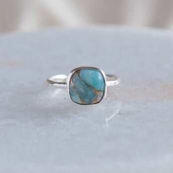 copper amazonite ring コッパーアマゾナイト シルバーリング silver925の画像