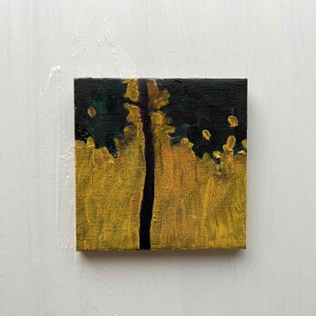 アートパネル「朝の陽光の中に立つ木」原画・油彩画・壁掛けの画像