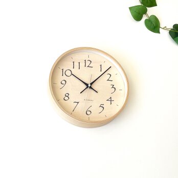 KATOMOKU plywood clock 21 ブラック km-120BK 掛け時計 木製 曲げわっぱの画像