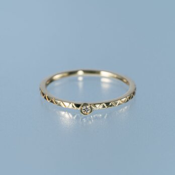 お花と棘のダイヤモンドリング / K18YG PET002KRDI-012の画像