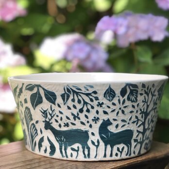 Kakiotoshi Large bowl － 夫婦鹿の画像