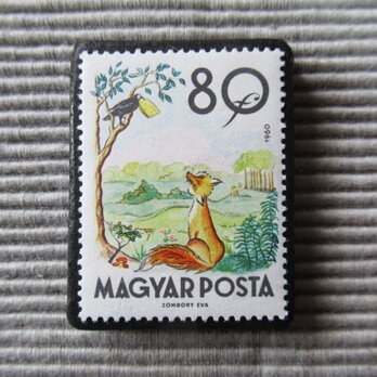 ハンガリー　童話切手ブローチ 7424の画像