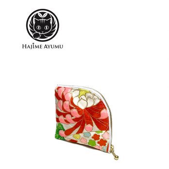 【現品1点限り‼︎】HAJIME AYUMU 金箔付き高級和柄着物リメイクデザインL字財布の画像