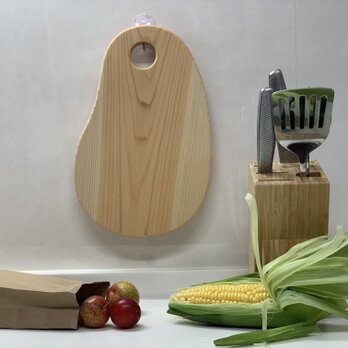 HINOKI cutting board /豆型まな板　カッティングボード　持ちやすい大きな穴付きの画像