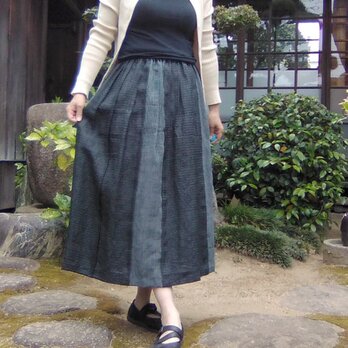 着物リメイク　麻上布のフレアースカートの画像
