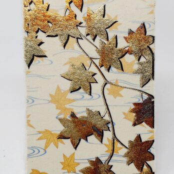 ギルディング和紙葉書　紅葉　黄混合の画像