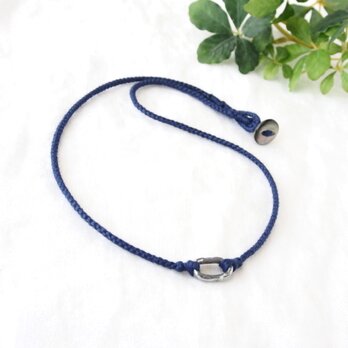 Pewter Ring Short Necklace -navy-の画像