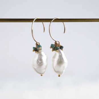 Baroque pearl earrings [OP806]の画像