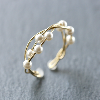 size:S Ring/Ear cuff ２way 14kgf Swarovski Pearl Twist Ringの画像