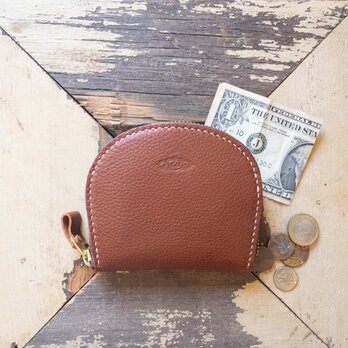 Semicircle Small wallet (camel)の画像