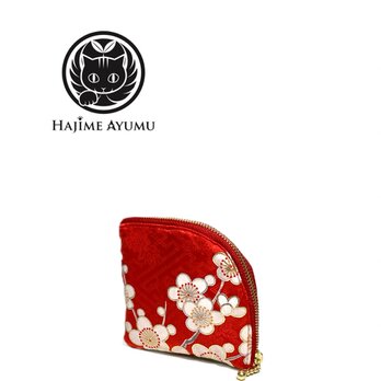 【現品1点限り‼︎】HAJIME AYUMU 高級和柄着物リメイクデザインL字財布 赤の画像