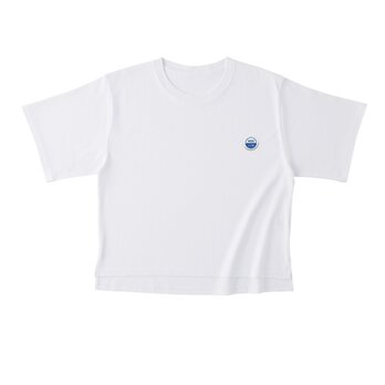 ウィメンズオーバーTシャツ【ホワイト】 WED  HYM 刺繍ワッペンの画像