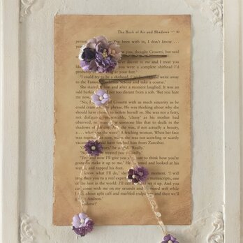 染め花のガーランド付きヘアピン(パープル)の画像
