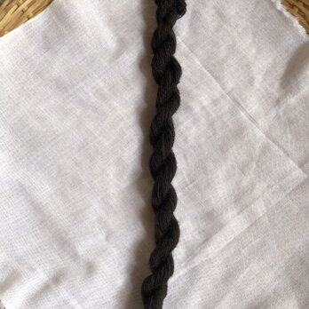 手紡ぎ糸 ロムニー羊 苺茎染め・鉄媒染 Cの画像