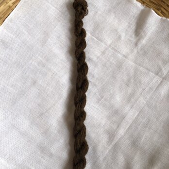 手紡ぎ糸 ロムニー羊 苺茎染め・銅媒染 Cの画像