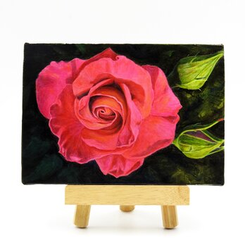 アクリル画「薔薇」redrose 原画 送料無料の画像