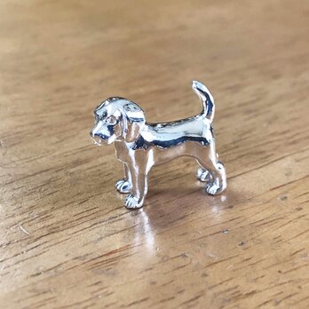 【ビーグル】シルバー1000 犬の小さい置物 Beagle 純銀 プチオブジェ 彫刻 愛犬 供養の画像