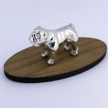 【ブルドッグ】シルバー1000 犬の小さい置物 フレンチ Bulldog 純銀 プチオブジェ 彫刻 愛犬 供養の画像