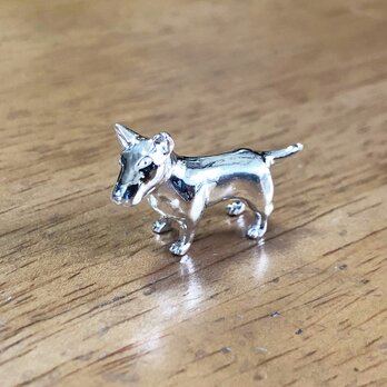 【ブルテリア】シルバー1000 犬の小さい置物 BullTerrier 純銀 プチオブジェ 彫刻 愛犬 供養の画像