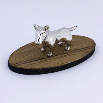 【ブルテリア】シルバー1000 犬の小さい置物 BullTerrier 純銀 プチオブジェ 彫刻 愛犬 供養の画像