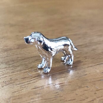 【ゴールデン・レトリバー】シルバー1000 犬の小さい置物 GoldenRetriever 純銀 プチオブジェ 愛犬 供養の画像