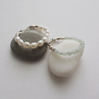 R006 pearl ring／amazonite ringの画像