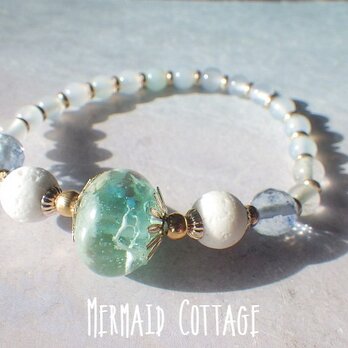 To the Sea＊ Lava Stone Diffuser Bracelet 暗闇で光るアロマブレスレット☆カルセドニーの画像