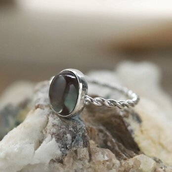アンデシンのツイストリング Andesine Ring　Silver925 　#11号　天然石/鉱物/原石/ジュエリー/リングの画像