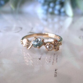 グランディディエライトとローズカットダイヤの指輪(K14)の画像