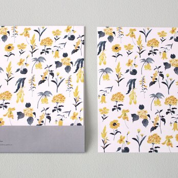便箋15枚セット 黄色い植物の画像